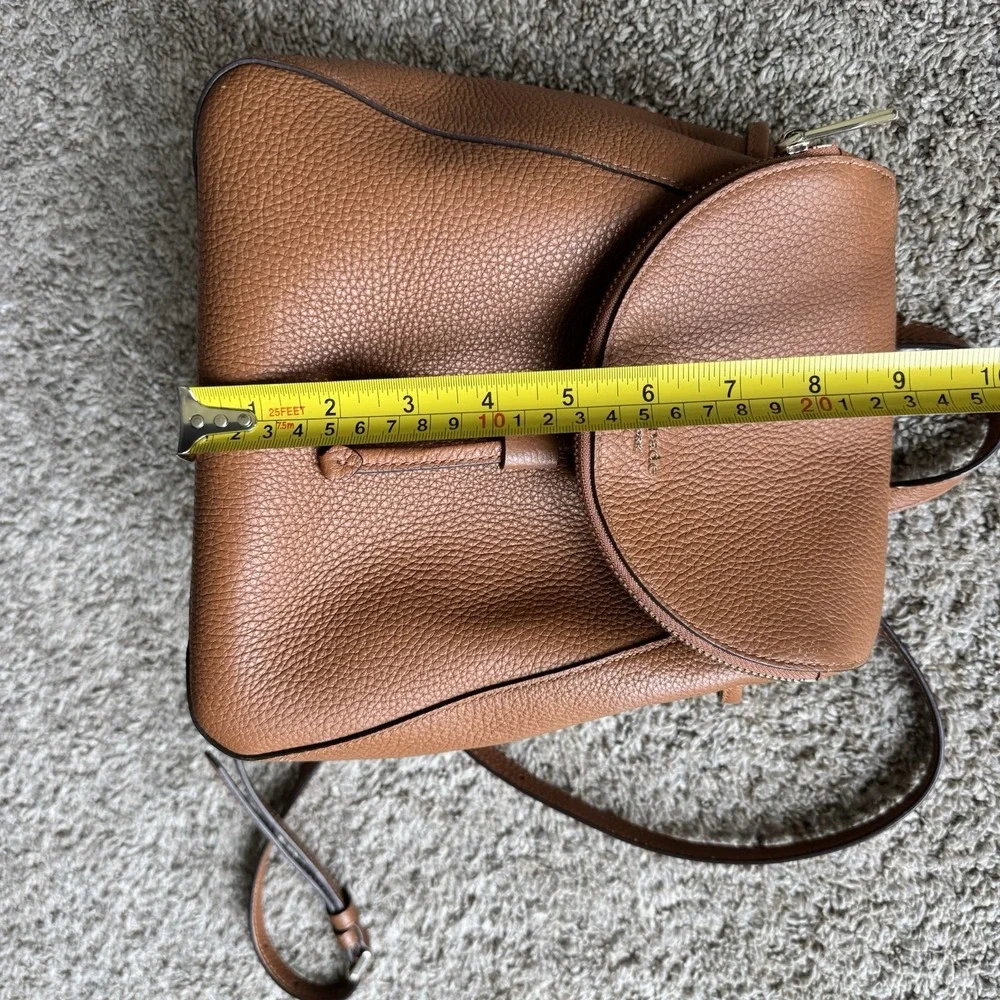 Kate Spade New York Brown Pebbled Drawstring Backpack ~ Pouch Zip Pocket